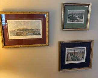 19th century small Boston etchings