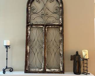 Large metal and wood wall art