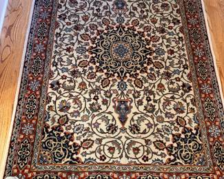54" x 75" hand knotted Indian rug