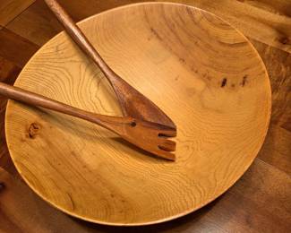 Turned wooden bowl
