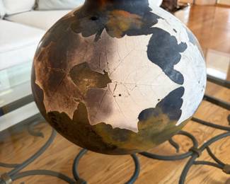 Raku pottery signed