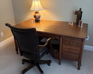 antique desk, modern chair
