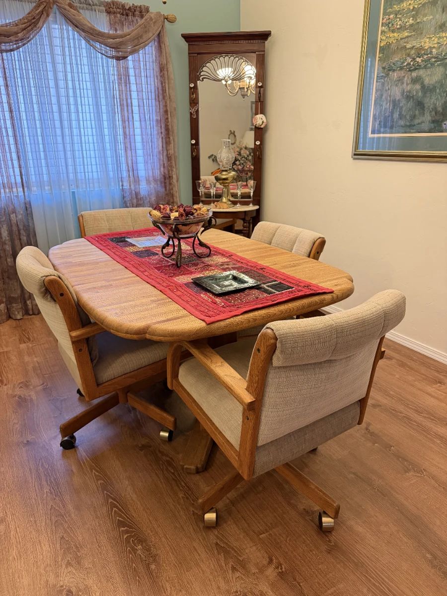 Dining room table and chairs