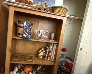 Vintage barware, Vintage brass frog bookends, and other decor
