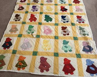 Vintage "Sunbonnet Sue" patchwork quilt