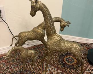 Brass giraffes