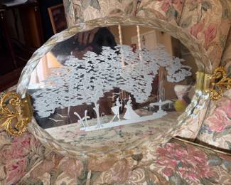 vintage mid-century Italian Murano Venetian glass mirrored vanity