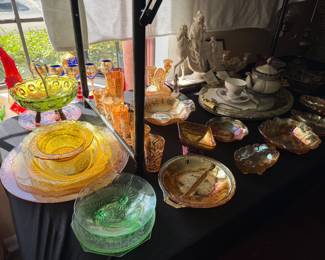 Vintage colored glass plates