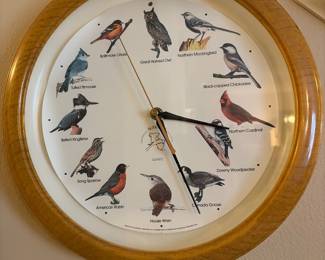  National Audubon Society Singing Bird Wall Clock