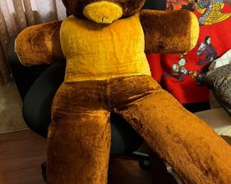 vintage plush teddy bear with brown velvety fur