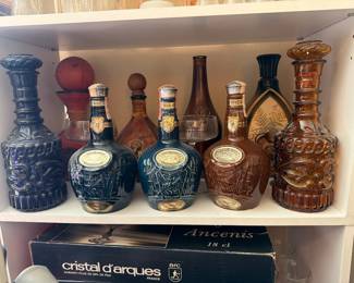 Chavis Royal salute, scotch whiskey, empty bottles