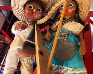 vintage Mexican folk art souvenir dolls