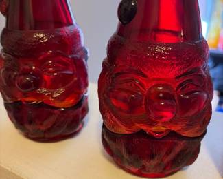 Fenton Vintage Ruby Amberina Glass Santa Claus Fairy Lamp