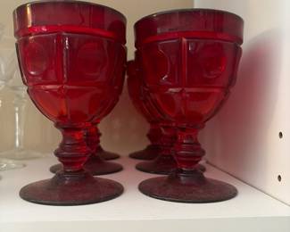 Fostoria Ruby Red Water Wine  glasses
