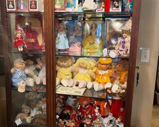 Barbie dolls, cabbage patch, trolls