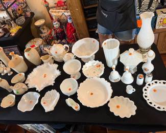 Milk glass and Lenox