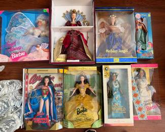 Barbie dolls in their boxes