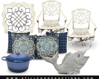 Heisey glass, stamp collection, Betsy Johnson, Longaberger, turquoise jewelry, pewter figurine, Marc Jacobs, furniture, antiques, and much more.