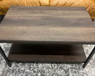 One of nine matching industrial-style coffee tables. All such tables shown in photos that follow.