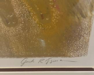 Jack R Eggman Signed Mixed Media Original Monotype 1/1