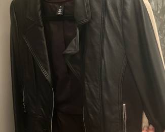 White Black leather jacket