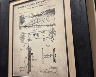 Framed U.S. Patent Office 1904 Rural Mailbox Carrier Patent No. 754,686 Postal Service Illustration