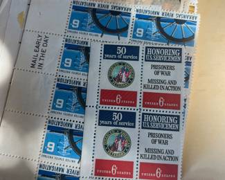 Vintage U.S. 6¢ Military & Veterans Commemorative Stamp Block – “50 Years of Service” Disabled American Veterans & “Honoring U.S. Servicemen – Prisoners of War, Missing and Killed in Action” – Mint Block of 4.