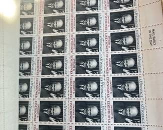 1970 Dwight D. Eisenhower Memorial 6¢ U.S. Postage Stamps – Full Mint Sheet of 32 – Plate No. 31429 – Presidential / Americana Philatelic Collectible