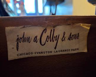Spanish Colonial Revival Carved 2-drawer End Table for John A Colby & Sons, Chicago