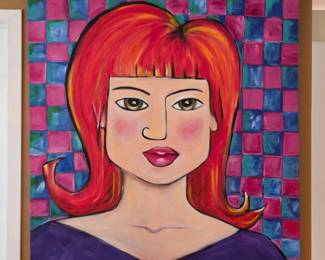 Large Colorful Contemporary Pop Art Redhead Female Large Colorful Contemporary Pop Art Redhead Female Portrait Original Painting on Canvasredhead #2 acrylic on canvas. Jennifer Ignaszewski