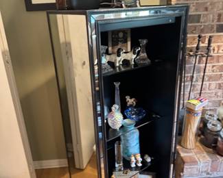 Restoration Hardware Mirrored Display Cabinet with Glass Shelves