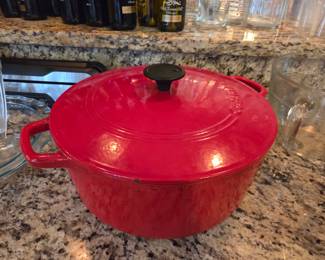 Cuisinart Red Enameled Cast-Iron Large Dutch Oven with Lid