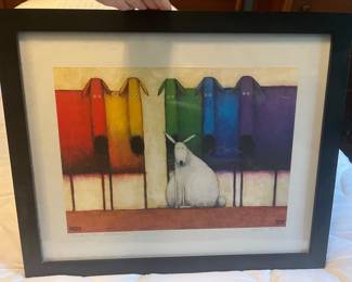 Daniel Patrick Kessler Signed Print "Rainbow Dogs with Bunny" 2012