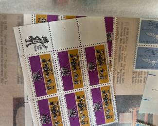 1965 U.S. Magna Carta 5¢ Commemorative Stamp Blocks – Mint Blocks of Four with “Use ZIP Code” Selvage – Vintage U.S. Postage / British-American History
