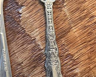 Ornate Sterling Silver Flatware / Serving Piece – Elaborate Renaissance Revival Floral & Scroll Pattern, heavily decorated handle with pierced/openwork-style floral, foliate and scroll detailing.