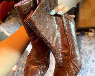 Kenzie Tulip Wedge Leather Ankle Boots