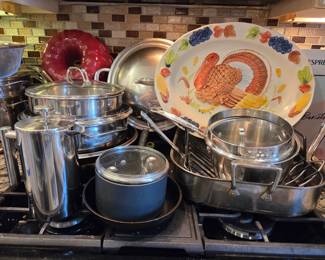 Viking & Cuisinart Stainless Steel Cookware Assortment, Pots, Pans, Roasting Pans & Lids