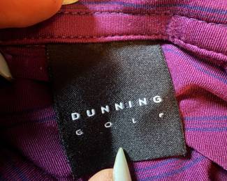 Dunning Golf Purple Striped Performance Polo Shirt