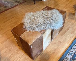 Cowhide Patchwork Stools (2)