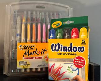 BIC Mark-It Permanent Marker Set & Crayola Window Crayons