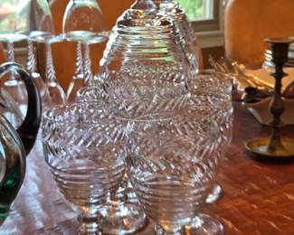 Diamond-Cut Crystal Stemmed Glasses