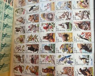 987 USPS North American Wildlife 22-Cent Commemorative Stamp Sheet – 50 Different Species – Unused Vintage U.S. Postage.