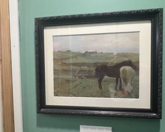 Edgar Degas "Horses in a Meadow" 1871, French Impressionist Giglée