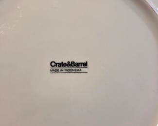 Crate & Barrel White Porcelain Dinnerware