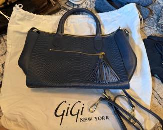 GIGI New York Python Embossed Leather Handbag