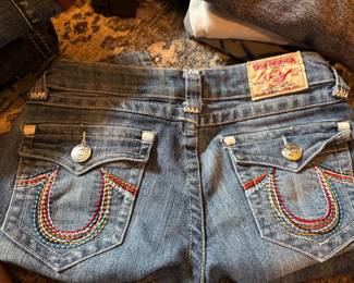 True Religion Joey Super T Rainbow Stitch Flare Jean