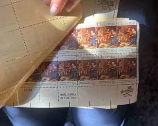 1971 U.S. Christmas 8¢ “Adoration of the Shepherds” by Giorgione – National Gallery of Art – Mint Plate-Number Block / Partial Sheet