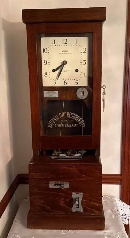 Antique Time Recorder Industrial Clock In Out