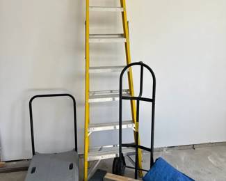 8 Ft Ladder and Flat Dollys