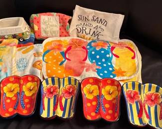 Fun in the Sun Table Decor, Placemats, Dish Towels  More